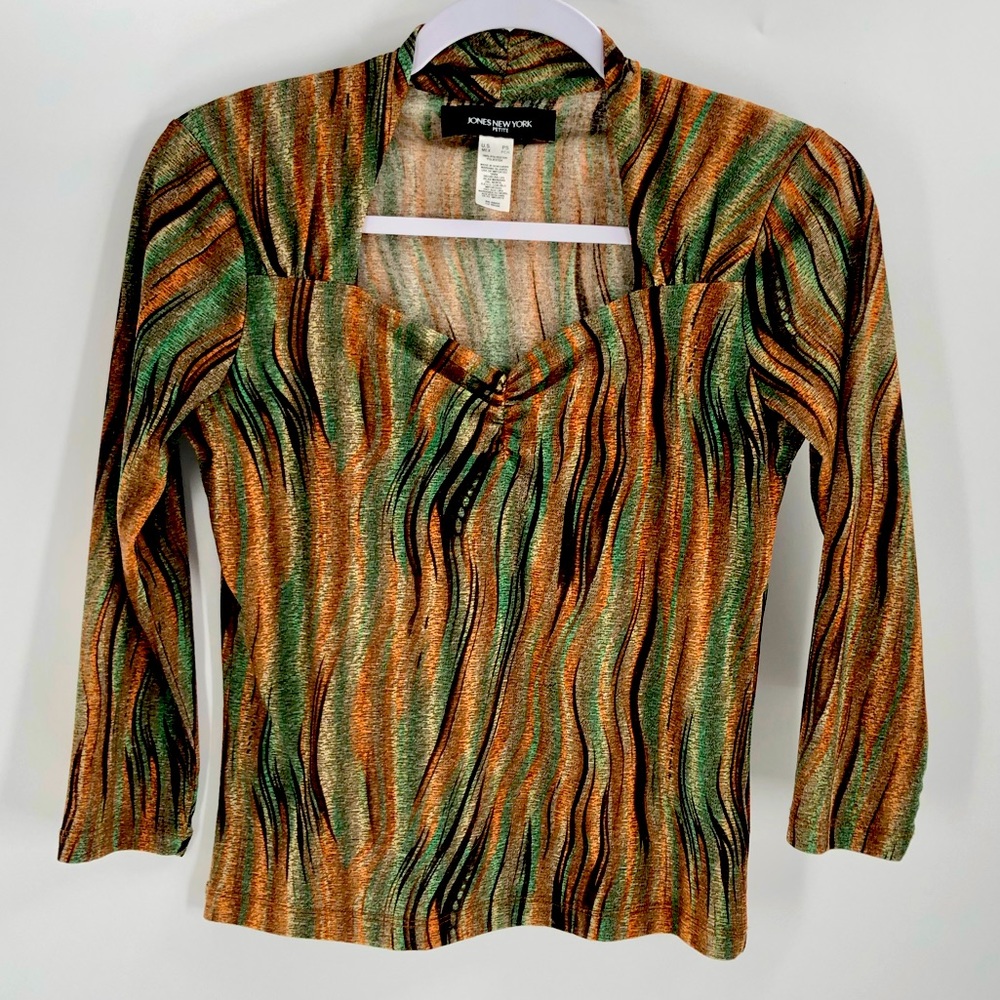 Jones New York Petite Womens blouse size S
